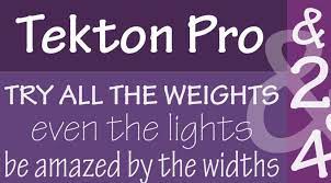 Beispiel einer Tekton Pro Extended Light Oblique-Schriftart